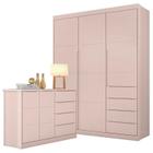 Quarto Para Bebê com Guarda Roupa e Cômoda Perola MDF