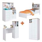 Quarto Solteiro Completo Branco Travers Shop Jm