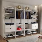 Quatro Modulos Para Closet Industrial Ferro Branco Tampo Branco - Império Roma