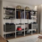 Quatro Modulos Para Closet Industrial Ferro Branco Tampo Preto