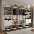 Quatro Modulos Para Closet Industrial Ferro Dourado MDF Branco