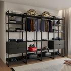 Quatro Modulos Para Closet Industrial Ferro Preto Tampo Preto