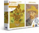 Quebra cabeca 1000pc van gogh - retrato e girassois - combo 2000 peças - toyster