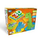 Quebra Cabeça 3D Dinossauros Infantil 16 Peças - Pais e Filhos