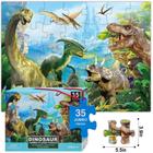 Quebra-cabeça de dinossauro jigsaw para crianças idade 3-5 4-8 anos de idade, 35 peça Jumbo Toddler Chão Quebra-cabeça para kid boy menina aprendendo caixa de presente de brinquedo educacional