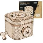 Quebra-cabeça de madeira de montagem 3D ROKR Treasure Box Model Kit 14+