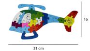 Quebra-cabeça em madeira helicóptero - 26 peças - Toy Mix