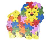 Quebra Cabeça Infantil 3D Madeira MDF Alfabeto 26 Peças Dog Toy Mix