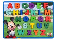 Quebra Cabeça Infantil Alfabeto Em Madeira Mickey Disney