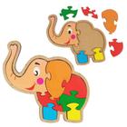 Quebra Cabeça Infantil Madeira Educativo De Animais Elefante