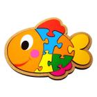 Quebra-cabeça Infantil Peixe Brinquedo Educativo Madeira Pedagógico Menino Menina 3 Anos