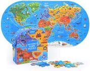 Quebra-cabeça Mapa-Mundi 100 Peças Mideer - Crianças 4-8 anos