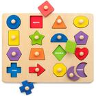 Quebra-cabeça Montessori Toy Coogam Wooden Shape Peg de 3-5 anos