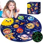 Quebra-cabeça ZIZZ Glow in The Dark Solar System 70 peças para crianças 4-6