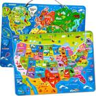 Quebra-cabeças magnéticos para crianças de 4 a 8 anos - Jogos educativos de viagem para crianças de 6 a 8 anos da QUOKKA - Brinquedos de aprendizagem de mapas dos EUA e do mundo para meninos e meninas 3-5 - Presente pré-escolar para aprender sudoku 1