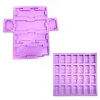 R366 Kit molde de silicone mini dominó e caixa resina decorar - confeitaria dos moldes