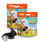 Ração Funny Bunny 2pacotes 1,8kg Comida para Coelho e Roedores