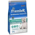 Ração Premier Ambientes Internos Cães Adultos Raças Pequenas Sabor Frango e Salmão 2,5 kg