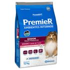 Ração Premier Ambientes Internos Para Cães Sênior de Raças Pequenas Sabor Frango e Salmão 12 Kg