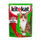 Ração Úmida Kitekat Sachê Carne ao Molho para Gatos Adultos 70 g