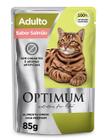 Ração Úmida Optimum Sachê para Gatos Adultos Sabor Salmão 85g - KIT 8UN.