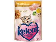 Ração Úmida para Gato Adulto Sachê Kelco Ao Molho - Kelcat Frango com Brócolis e Linhaça 85g