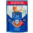 Ração Úmida Sachê Cat Chow para Gatos Adultos Sabor Carne 85g