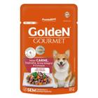 Ração Úmida Sachê GoldeN Gourmet para Cachorros Adultos Pequeno Porte Sabor Carne 85gr