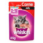 Ração úmida sachê whiskas jelly para gatos filhotes carne 85g