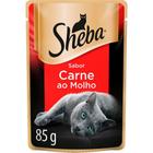 Ração Úmida Sheba Sachê Cortes Selecionados Sabor Carne ao Molho para Gatos Adultos - 85 g