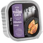 Ração Úmida Three Cats Super Premium Patê Frango para Gatos Filhotes - 90 g