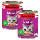 Ração Úmida Whiskas Lata Patê Carne 290g 2 unid Gatos Adultos