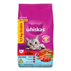 Ração Whiskas para Gatos Castrados Sabor Carne Leve 10,1kg Pague 9kg