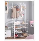 Rack Arara de Roupas multifuncional com Sapateira de 4 Andares
