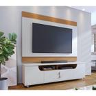 Rack Bancada Ambiente Santorini com Painel para Tv Suspenso Nilo Off White Matte Freijó Colibri