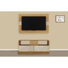 Rack Bancada c/ Painel p/ TV até 50 Pol PA2913/R1479 2 Gavetas 136x88cm Natural/Palha - Tecno Mobili