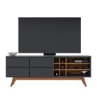 Rack Bancada Noronha Preto/Noce Milano para TV de 70” - Colibri