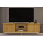 Rack Bancada p/TV até 75 Pol Atlas 100% MDF c/ Ripado e Pés 218x62cm Cedro - DJ Móveis