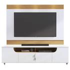 Rack Bancada Santorini com Painel para Tv Suspenso Nilo Off White Matte Freijó Colibri