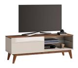 Rack Classic 1G 1.4 Off White com Freijó - Imcal Móveis