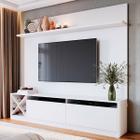 Rack com painel para tv até 60 polegadas 2 portas 2023 bac branco - quiditá móveis