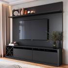 Rack com painel para tv até 60 polegadas 2 portas 2023 ptx preto - quiditá móveis