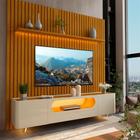 Rack com Painel Ripado TV até 90 Polegadas 1 Gaveta 2 Portas LED 230cm Nobre 100% MDF