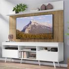 Rack com Painel TV 65" Madri Multimóveis Branco/Rustic com Prateleira e Pés Retrô Branco