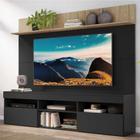 Rack com Painel TV 65" Madri Multimóveis com Suporte e Prateleira Preto/Rustic