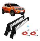 Rack De Teto Bagageiro + 2 Elasticos Kwid 4 Portas Ano 17/22