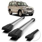 Rack de Teto Travessa Larga Mahindra Scorpio 2008 2009 2010 2011 2012 Preto Prata 45Kg