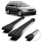 Rack de Teto Travessa Larga Subaru Legacy Wagon 1989 a 2002 Preto Prata 45Kg