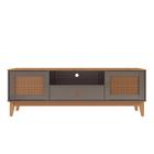 Rack Esmeralda Cinza Pérola e Noce 160 cm - Casa D