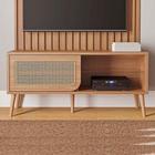 Rack Estilo Retrô Dalla Costa Com Prateleira de Vidro 135 cm